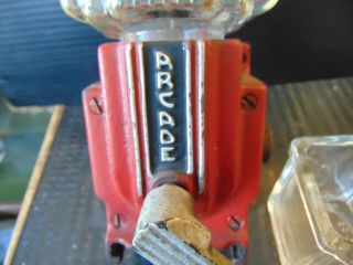 VERY RARE RED COFFEE GRINDER ARCADE WALL MOUNT CAST IRON 5