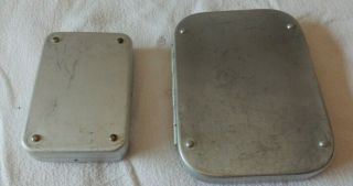 Two Wheatley Silmalloy Metal Clipped Fly Boxes 3 1/2 " X2 1/4 " 4 3/4 " X3 1/2 ",  Fli