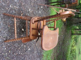 Vintage Jenny Lind Wooden Highchair High Chair 1ST BIRTHDAY W SAFETY STRAP 6