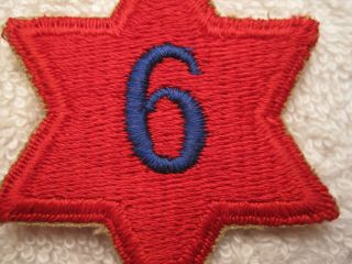 US ARMY WWII 6TH INFANTRY DIVISION VARIATION AUTHENTIC & PATCH 2