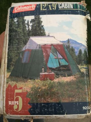 Vintage Classic Coleman 5 person Cabin Tent 12 ' x 9 ' Model 9231 - 129 12