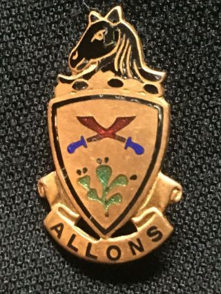 Wwii Us Army 11th Armored Cavalry Regiment Di Dui Pin Back,  N.  S.  Meyer
