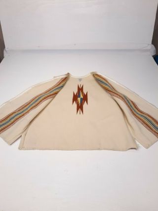 Vintage Ortega ' s Chimayo Mexico Square Vest Woven 100 Wool Indian 1950s60s 4
