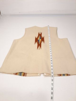 Vintage Ortega ' s Chimayo Mexico Square Vest Woven 100 Wool Indian 1950s60s 6