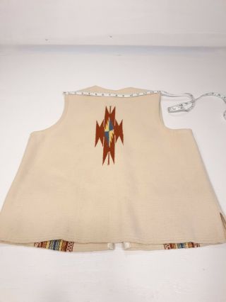 Vintage Ortega ' s Chimayo Mexico Square Vest Woven 100 Wool Indian 1950s60s 7