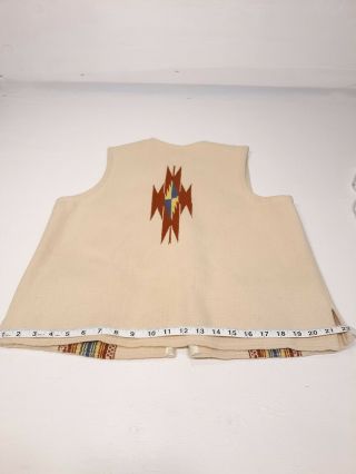 Vintage Ortega ' s Chimayo Mexico Square Vest Woven 100 Wool Indian 1950s60s 8