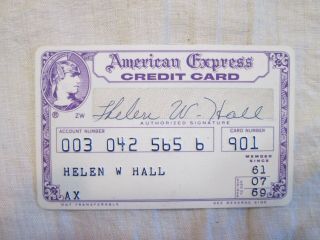 Rare Vintage 1961 American Express Credit Card