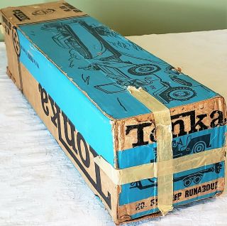 Early Tonka Toys JEEP W/CLIPPER BOAT RUNABOUT SET NO.  516 60 ' s V RARE MIB 11