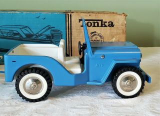 Early Tonka Toys JEEP W/CLIPPER BOAT RUNABOUT SET NO.  516 60 ' s V RARE MIB 4