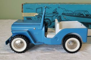 Early Tonka Toys JEEP W/CLIPPER BOAT RUNABOUT SET NO.  516 60 ' s V RARE MIB 6