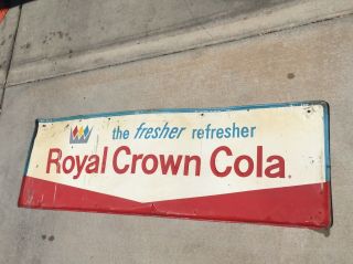 Large Vintage 1950s Rc Royal Crown Cola Soda Pop 54 X 18 Embossed Metal Sign