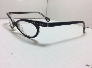 Vintage Ooh La La De Paris Eyeglasses Frames Joyce Black W Stones 48[]19 135