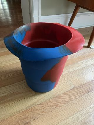 Vintage - Gaetano Pesce - Red And Blue Resin Ice Bucket.  One Of A Kind