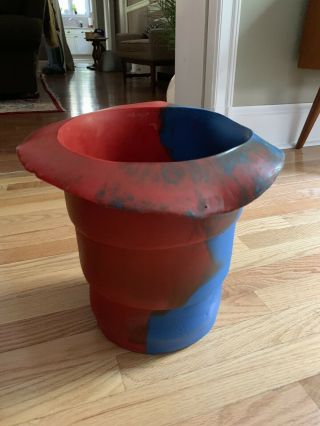 Vintage - Gaetano Pesce - Red And Blue Resin Ice Bucket.  One of a kind 7
