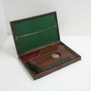 Georg Tiefenbrunner Vintage Concert Zither (musical Instrument) W Wood Case 405