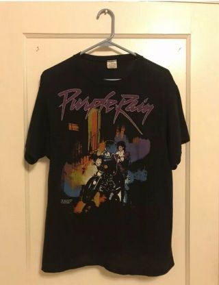 Vtg Purple Rain Prince & The Revolution Concert Tour T - Shirt Size L 1984