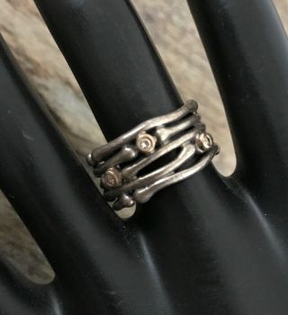 Vintage Native American Old Pawn Sterling Silver Ring.  Size 7.