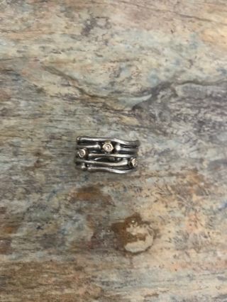 Vintage Native American Old Pawn Sterling Silver Ring.  Size 7. 8