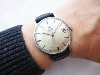 Fantastic Rare Steel German Junghans Meister Chronometer Vintage Watch 1960 