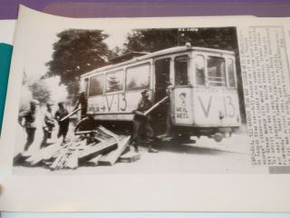 Wwii Ap Wire Photo Aachen Train Loaded With Bombs V - 13 Painted On Side Dsp837