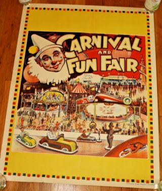 Vintage Carnival & Fun Fair Poster Mammoth Circus