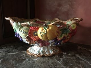 Vintage Fitz and Floyd Autumn Bounty Pheasant Soup Tureen with Ladle Retire 6