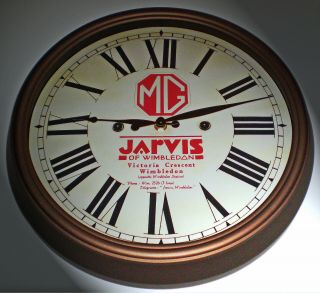 Mg Vintage Style Car Dealers Clock,  Jarvis,  Wimbledon London 1920 - 30 