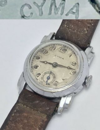 Antique 20s Art Deco Cyma Tacy Mens Swiss Mechanical Wristwatch Vintage Tavannes