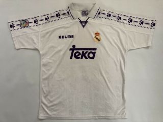Vintage Kelme 1996 Real Madrid Football Shirt Home Maglia Calico Camiseta