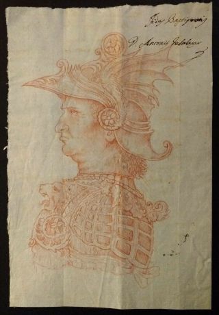Rare Old Master Drawing Italian Laid Paper Circle Leonardo Da Vinci