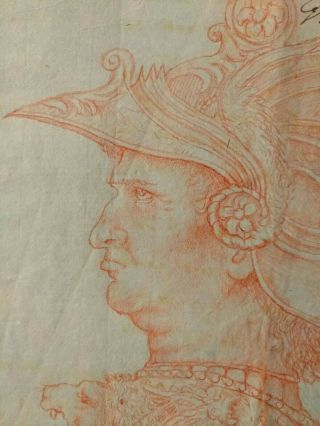 RARE Old Master Drawing Italian laid paper circle Leonardo da vinci 3
