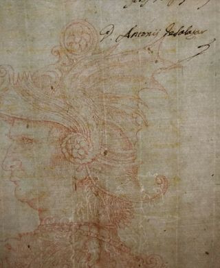 RARE Old Master Drawing Italian laid paper circle Leonardo da vinci 6