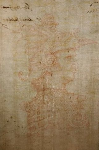 RARE Old Master Drawing Italian laid paper circle Leonardo da vinci 7