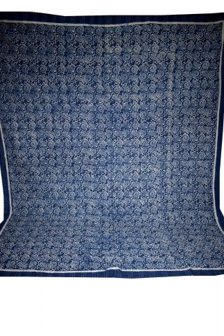 Kantha Bedspread King Vintage Bedding Indigo Blue Indian Patchwork Kantha Quilt 2
