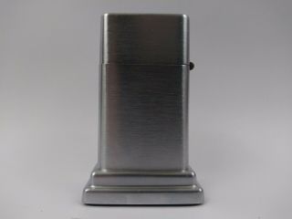 Vintage No.  3 Barcroft Zippo Table Top Lighter Brushed Stainless Steele