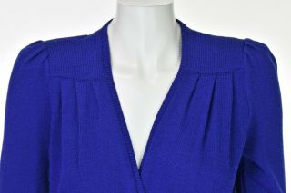 ST.  JOHN Royal Blue Santana Knit Wrap Dress with Belt SIZE M 2