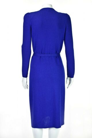 ST.  JOHN Royal Blue Santana Knit Wrap Dress with Belt SIZE M 5