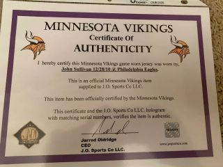 Vintage Minnesota Vikings John Sullivan 50th Anniversary Game Jersey 11