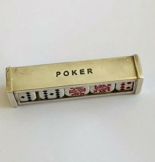 Silver Case Poker Dice Set,  Sterling,  925