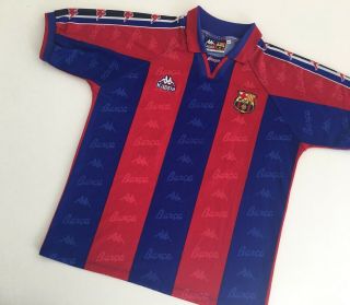 Giovanni Barcelona Fc 1995/97 Home Football Shirt S Soccer Jersey Kappa Vintage