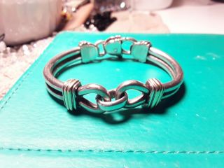 Vintage Tiffany & Co Sterling Silver/gold Knot Bracelet Heavy Weight