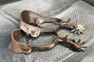 Vintage Western Cowboy Spurs Matching With The Leather Straps