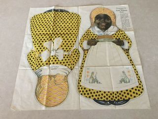 Vtg.  Black Americana 1929 Aunt Jemima Uncut Doll Pattern Quaker Oats