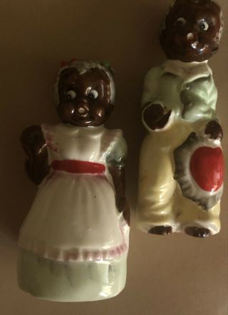 vintage black americana salt and pepper shakers Valentine Couple 2