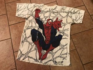 SPIDER - MAN 1994 Shirt Vtg marvel all over print carnage Venom xmen avengers 2