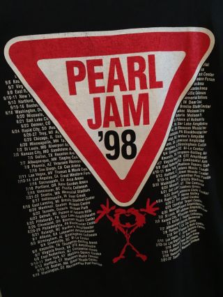 1998 Pearl Jam Tour Tee 90s Band Tee VTG Mens XL 5