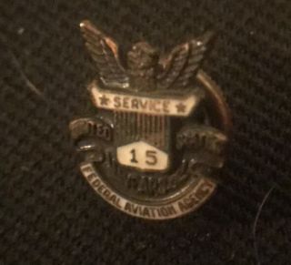 Old Federal Aviation Agency Faa 15 Years Service Award Lapel Button Pin