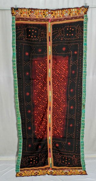 Vintage Woolen Indian Old Embroidery Kuchi Ethnic Rabari Tribal Wrap Stole Shawl