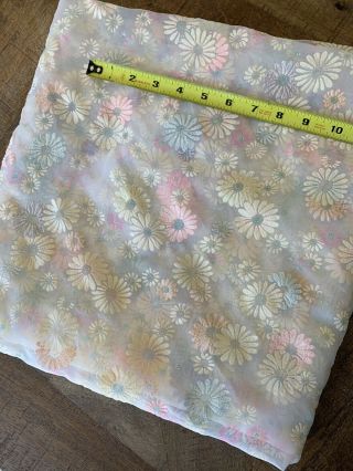 Vintage Sheer Flocked Floral Daisy Fabric 1.  5 Yds
