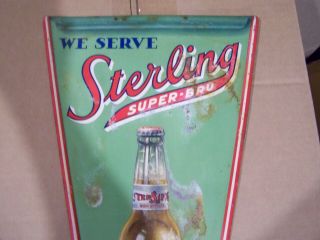 Sterling Bru RARE metal sign 9 1/2 